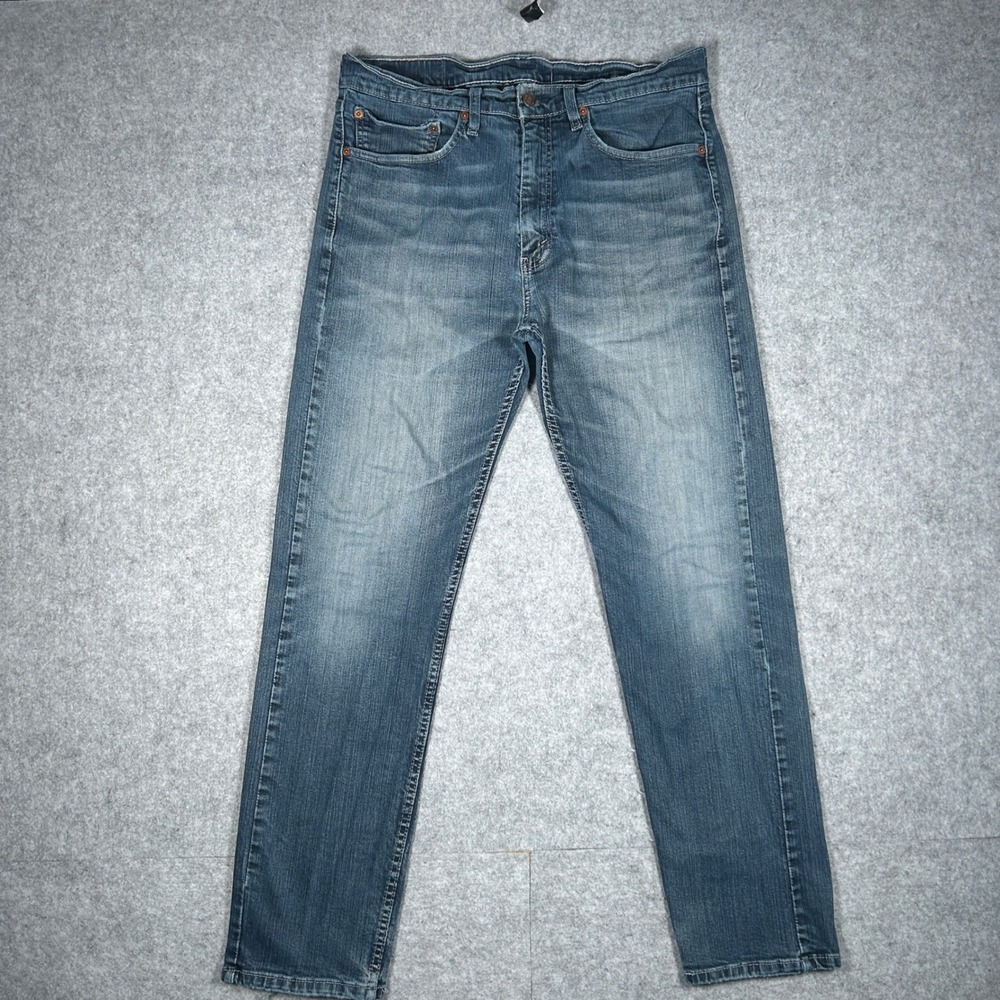 Levi's Denim Jeans Mens 34x32 Blue 505 Regular Fit Straight Leg Casual Workwear